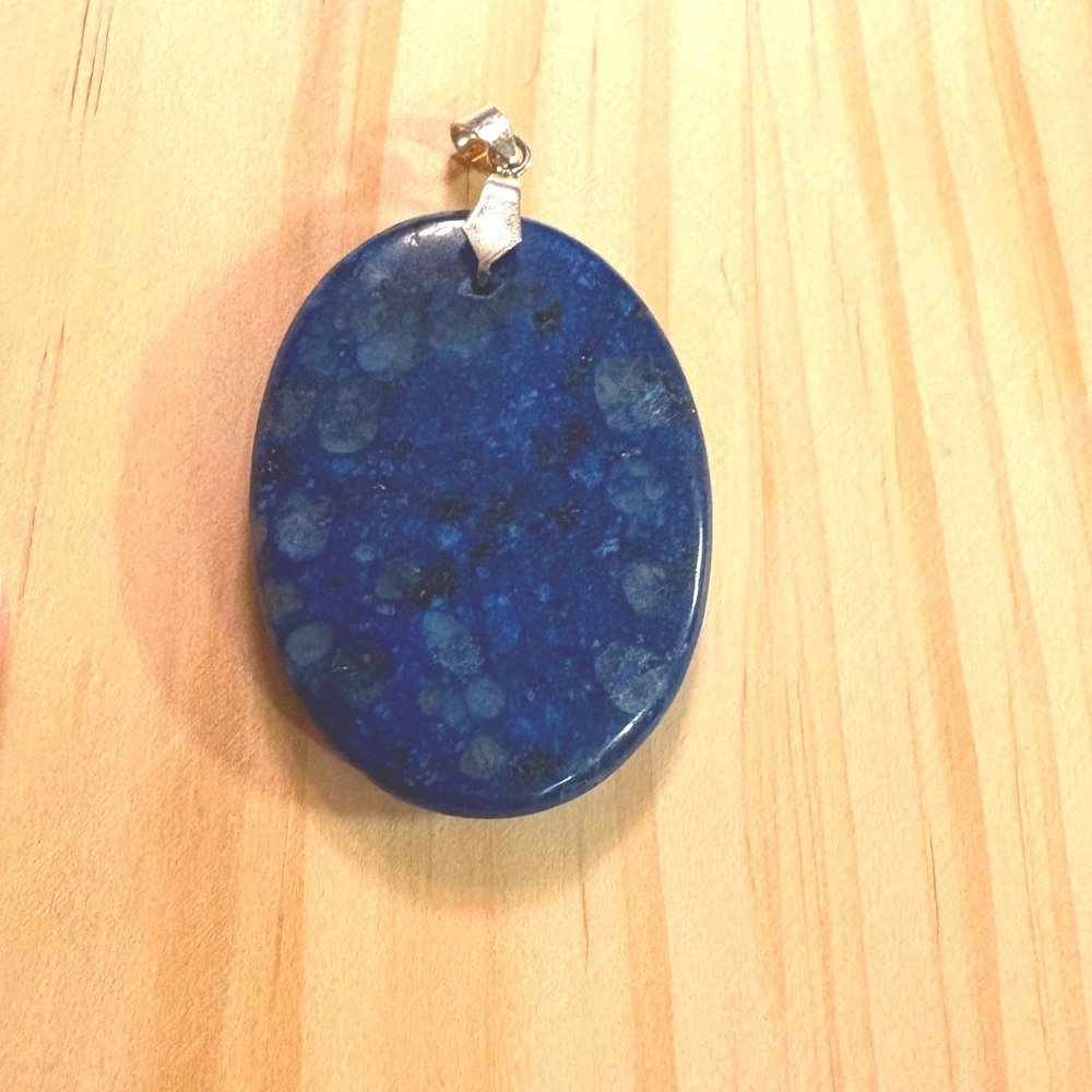 Lapis Lazuli Pendant Women OS Blue Good Oval Natural Stone Boho